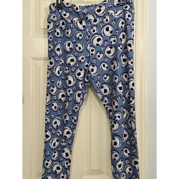LuLaRoe Womens Leggings Jack Skellington Print Blue Polyester/Spandex Size OS - Picture 6 of 7